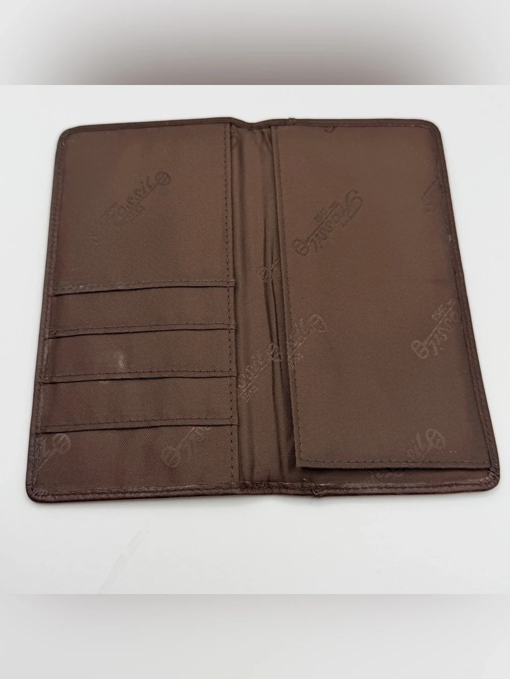 Fossil Leather Checkbook Cover in Dark Brown With Card Slots Vintage 90s